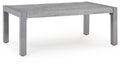 Hurley Park gray rectangular table with flat top and four straight legs