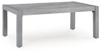 Hurley Park gray rectangular table with flat top and four straight legs