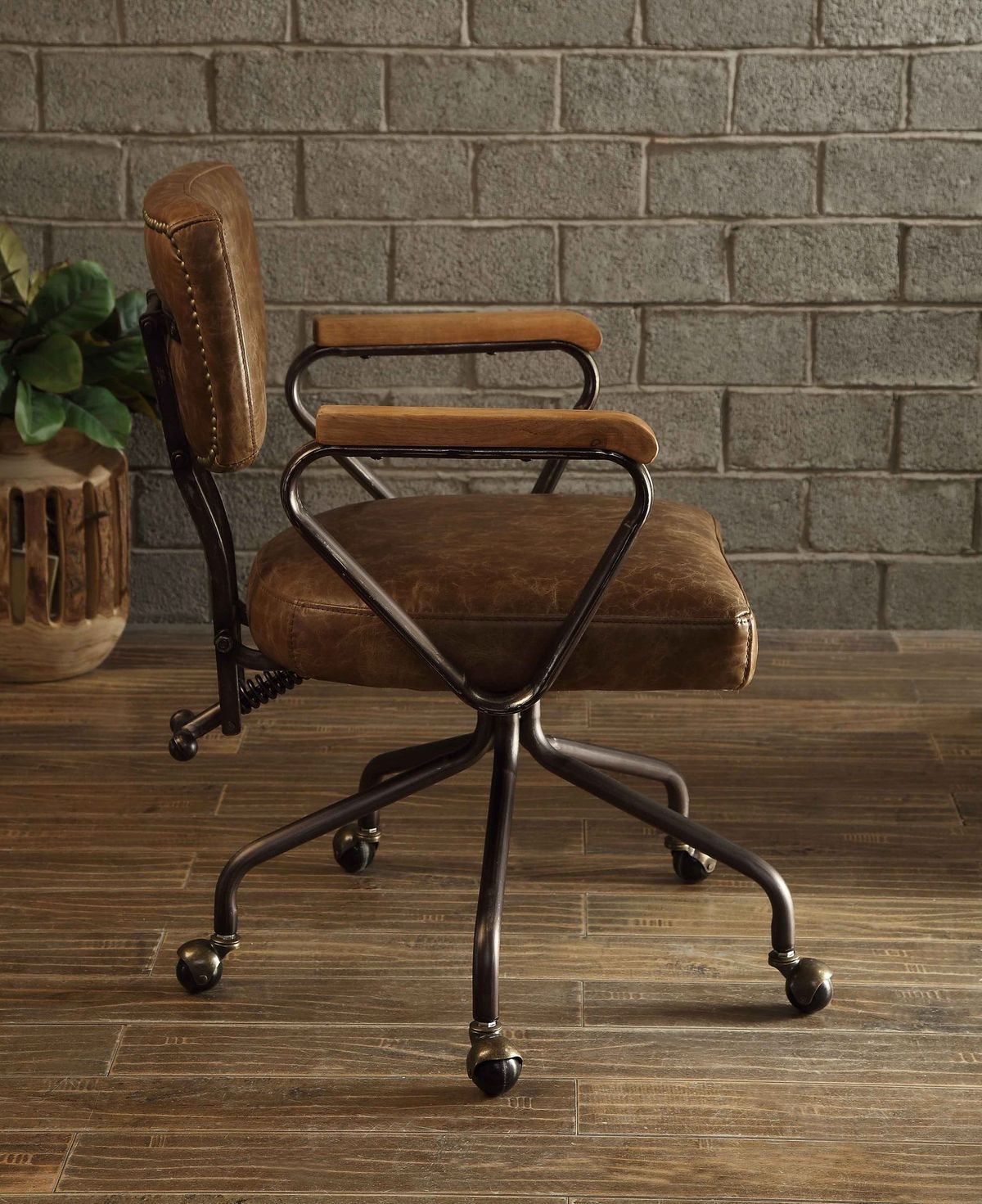 Hallie Vintage Leather Office Chair