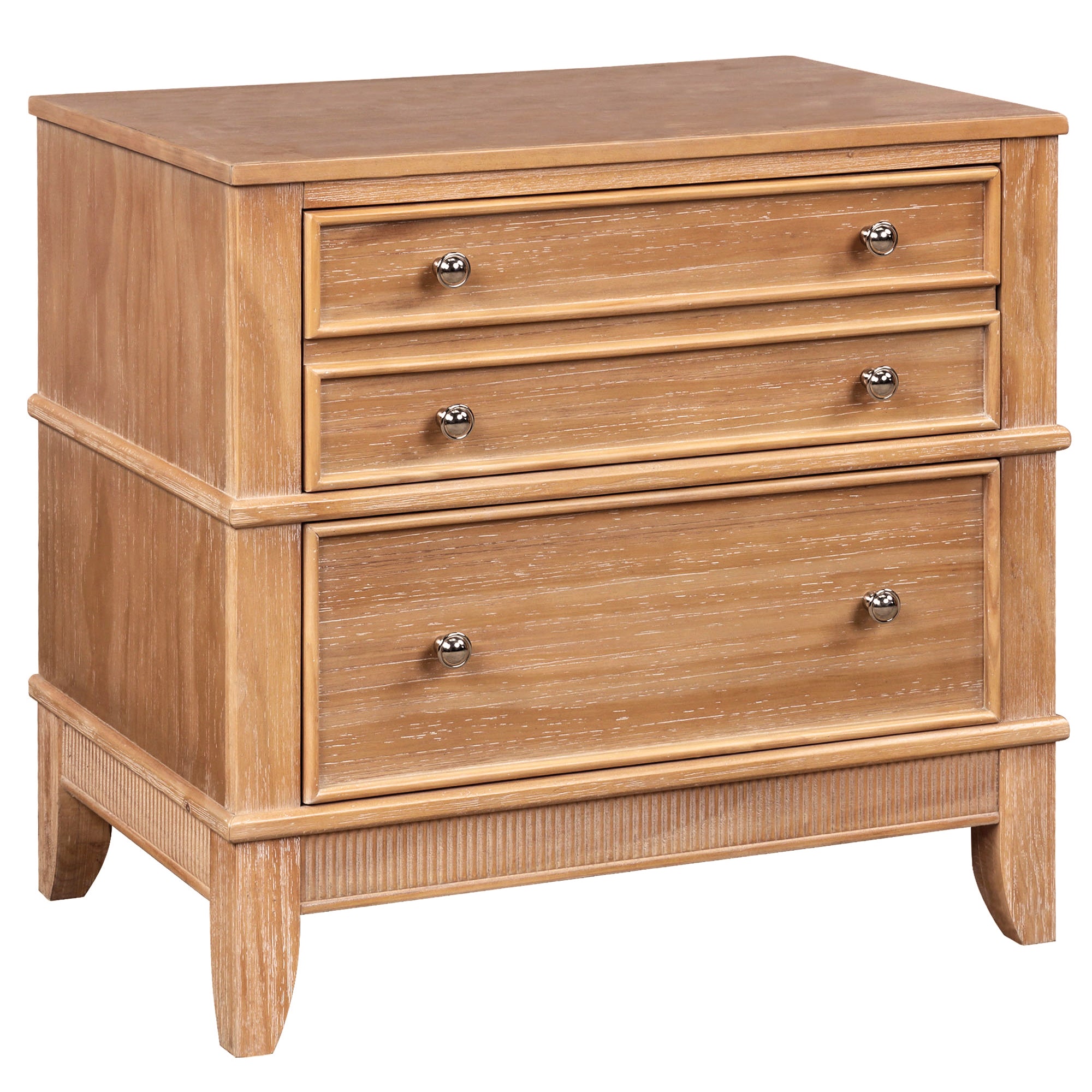 Hazel 3-Drawer Side Table Set (2): Natural Pine Wood for Living Room
