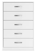 Flannia - White - Five Drawer Chest - 46" Height