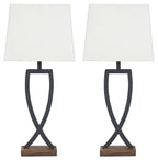 Makara - Metal Table Lamp (Set of 2) - Black / Brown