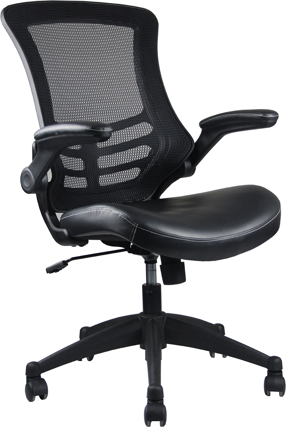 Mid-Back Mesh Office Chair w/ Arms - Black