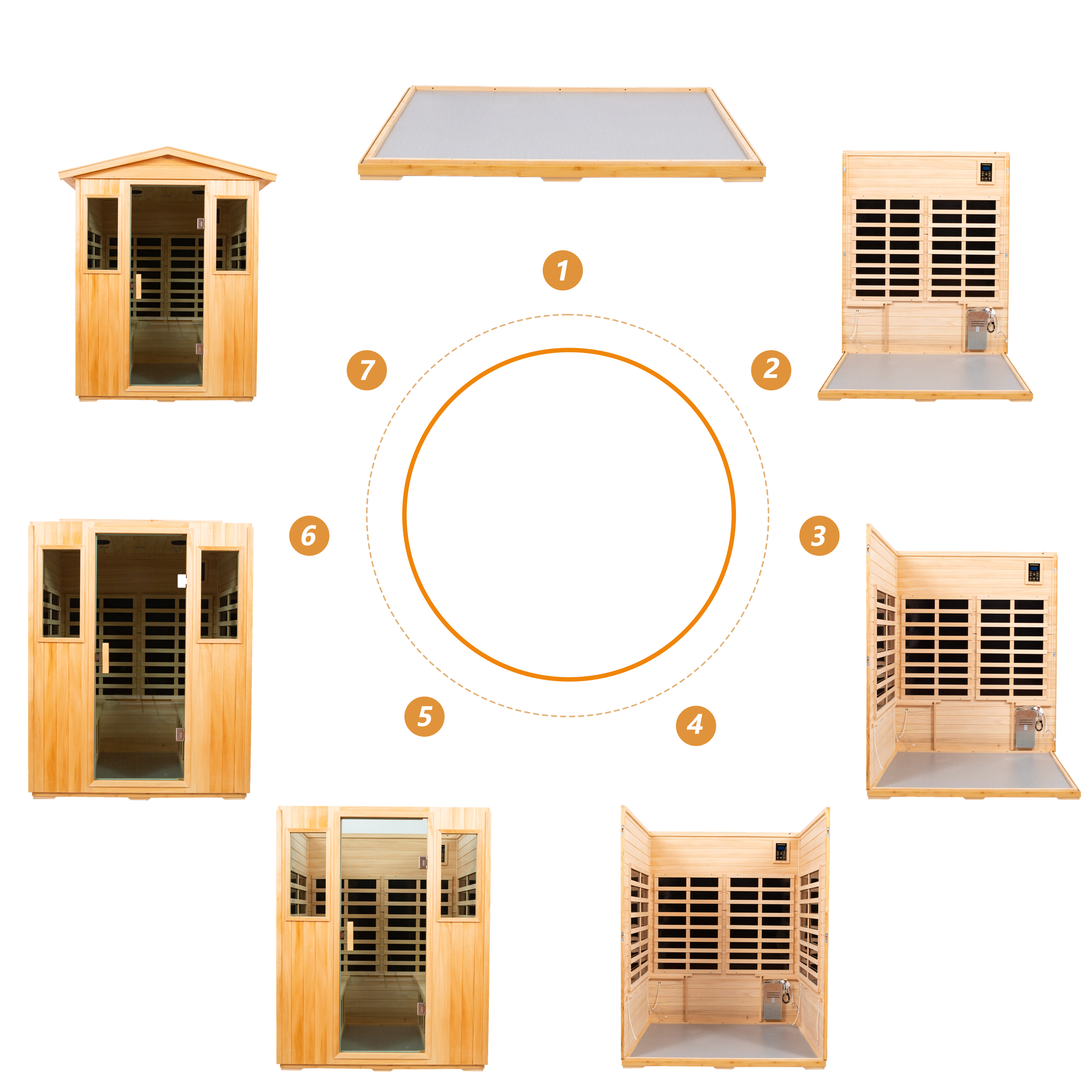 4-Person Infrared Sauna - Outdoor Basswood