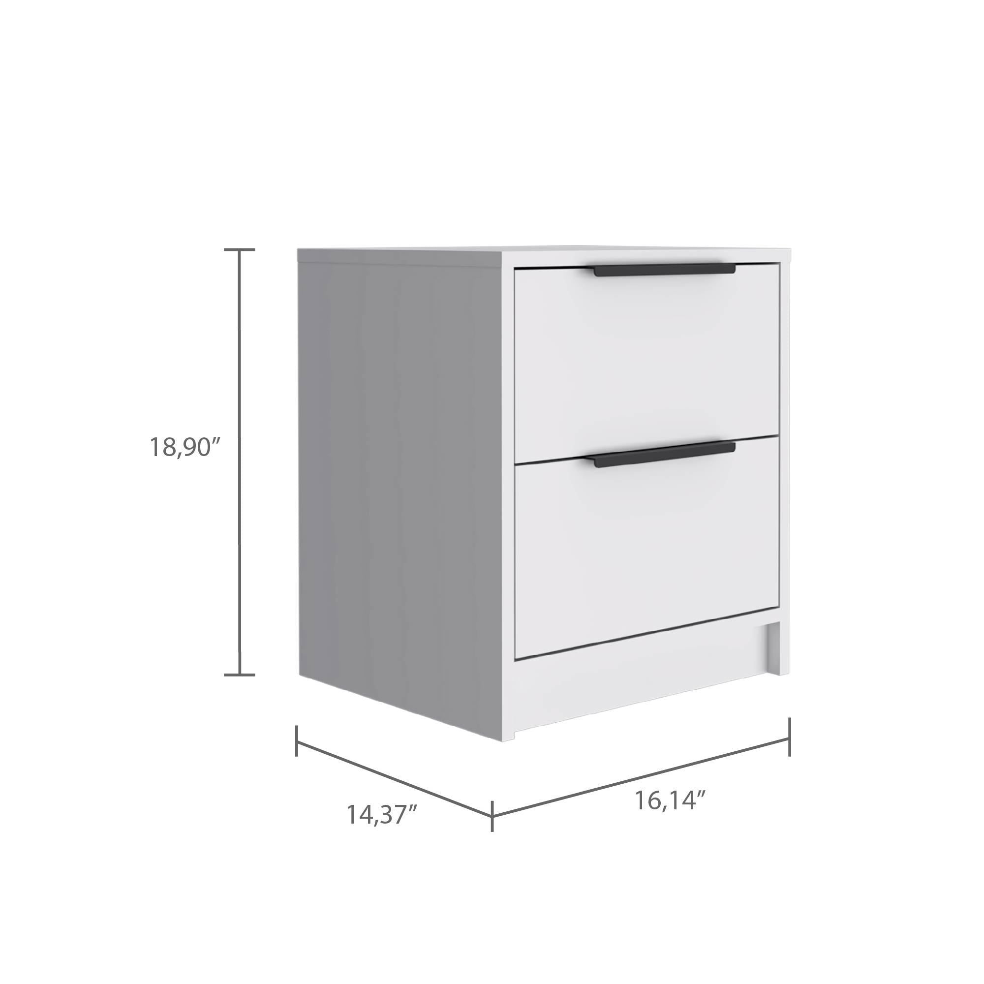 Cannon 2-Drawer Nightstand - White (Simple & Stylish)