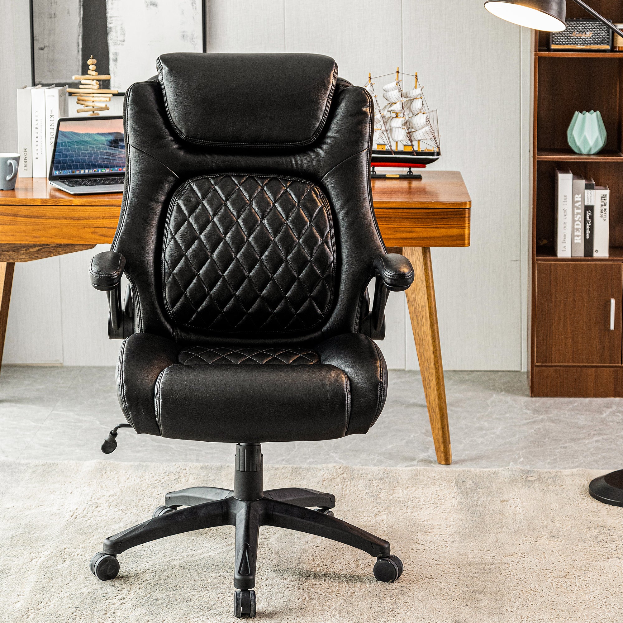 Ergonomic Leather Black Office Chair