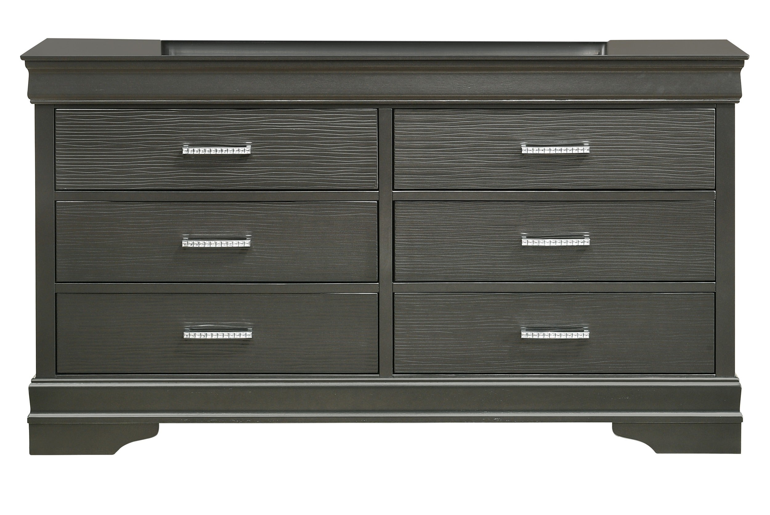 Gray Modern Wood 6-Drawer Dresser