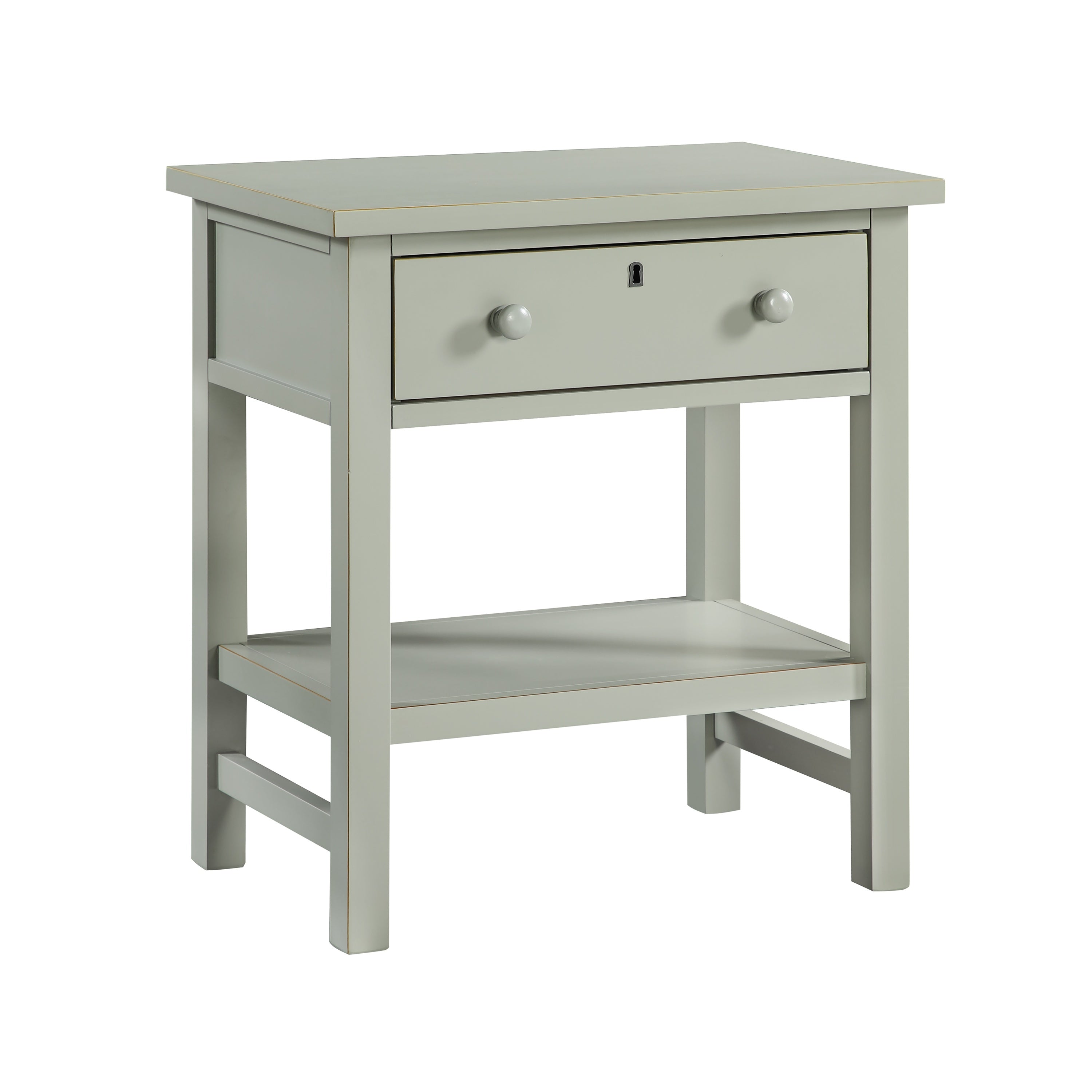 Finley 1-Drawer Nightstand: Antique Gray Distressed Wood