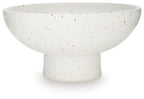 Dallinworth white speckled ceramic bowl with wide flared rim