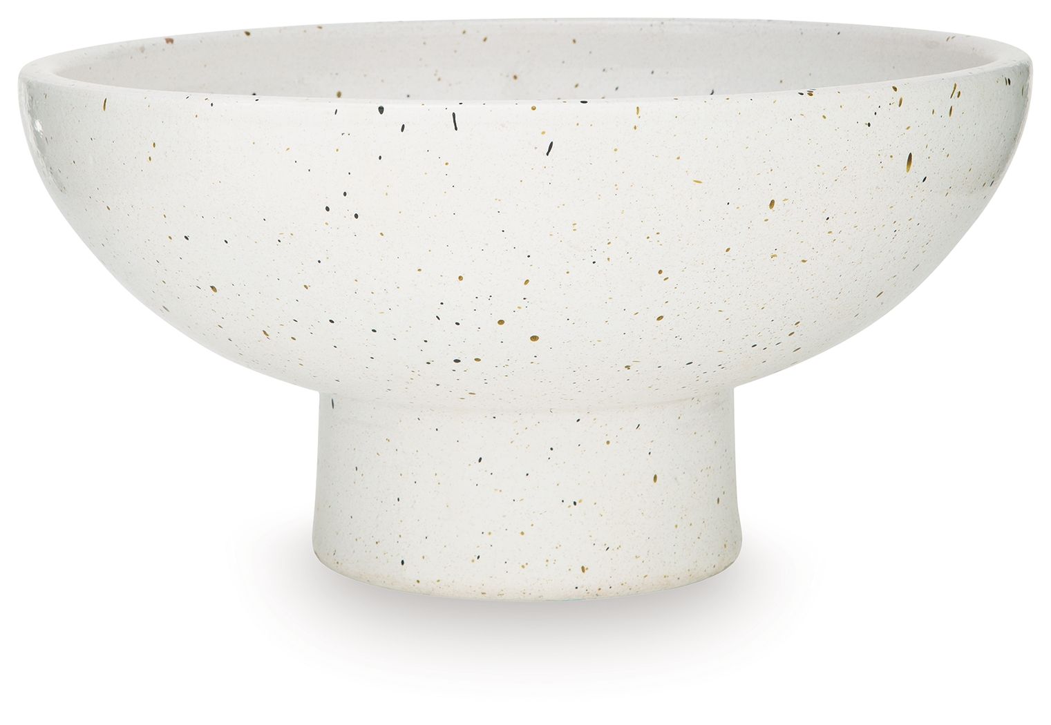 Dallinworth white speckled ceramic bowl with wide flared rim