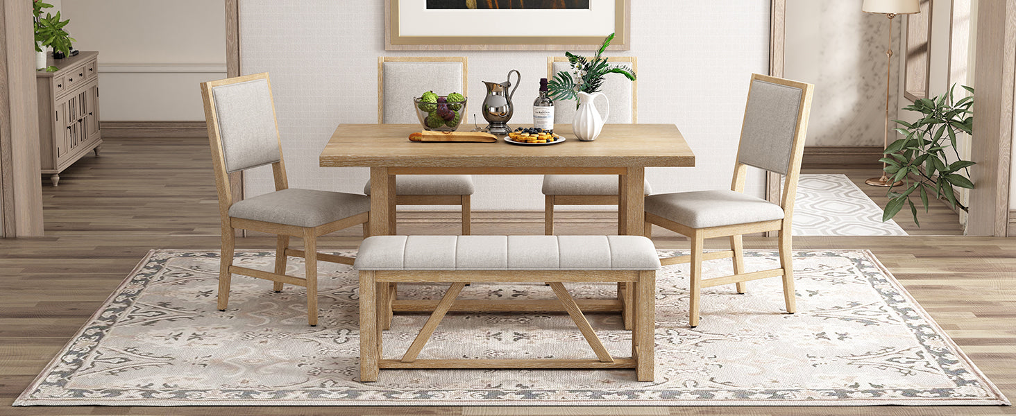 6-Pc Retro Dining Set - Natural