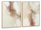 Two framed abstract figure wall art prints with warm beige tones