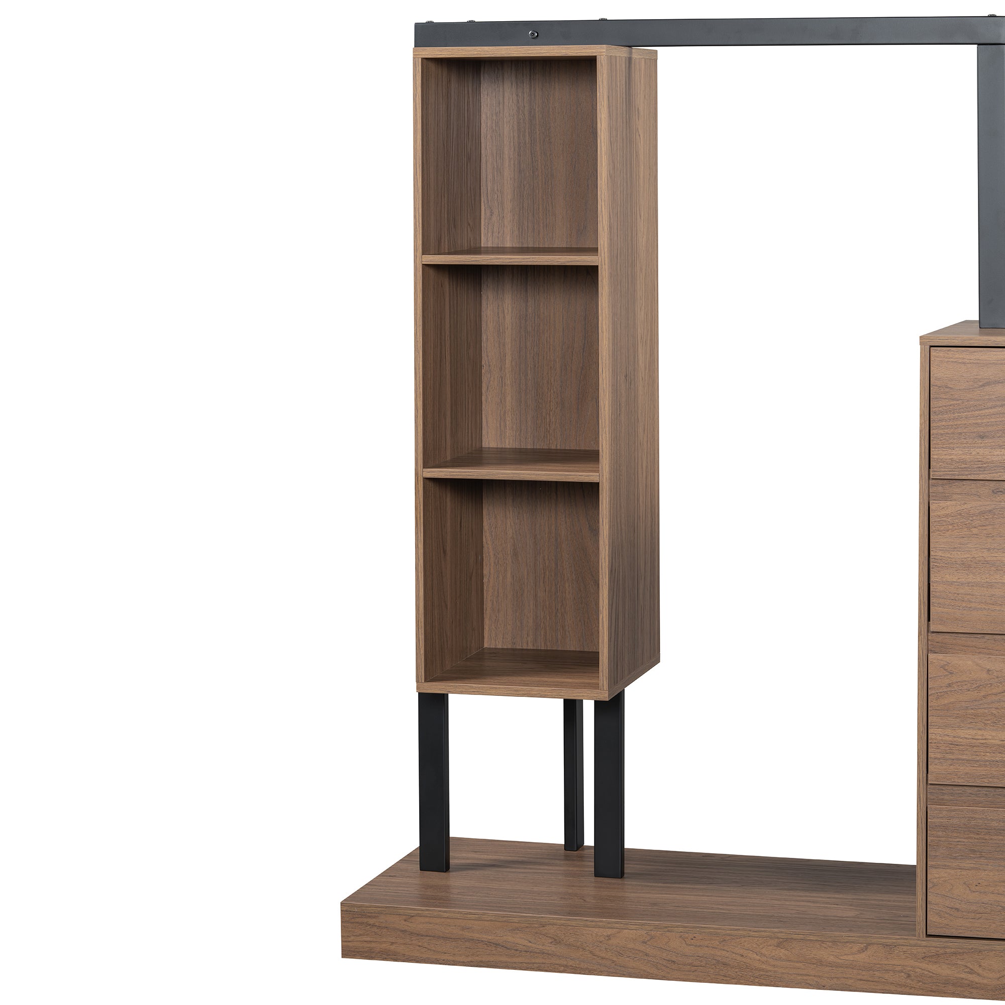 Espresso Wardrobe with Drawers & Shelves