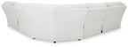 Light upholstered reclining sectional sofa with padded arms and seat back cushions