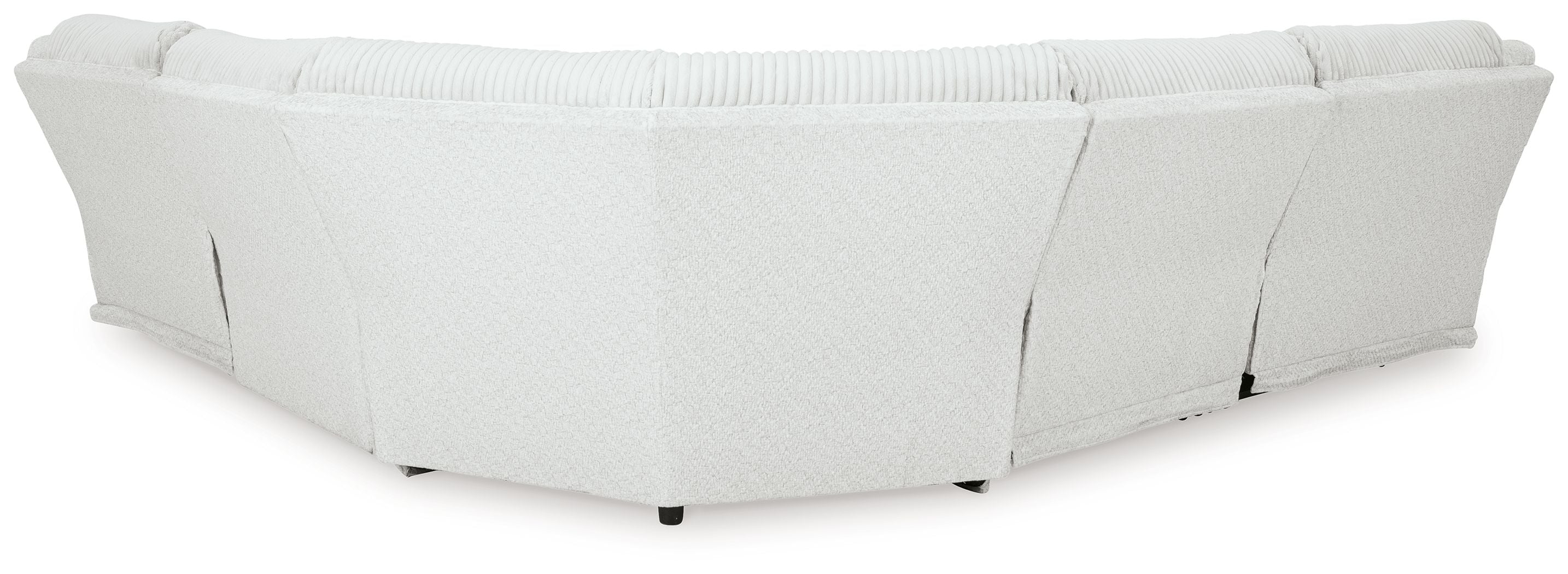 Light upholstered reclining sectional sofa with padded arms and seat back cushions