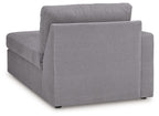 Modmax LAF corner chaise in granite-gray fabric with tall back and two cushions