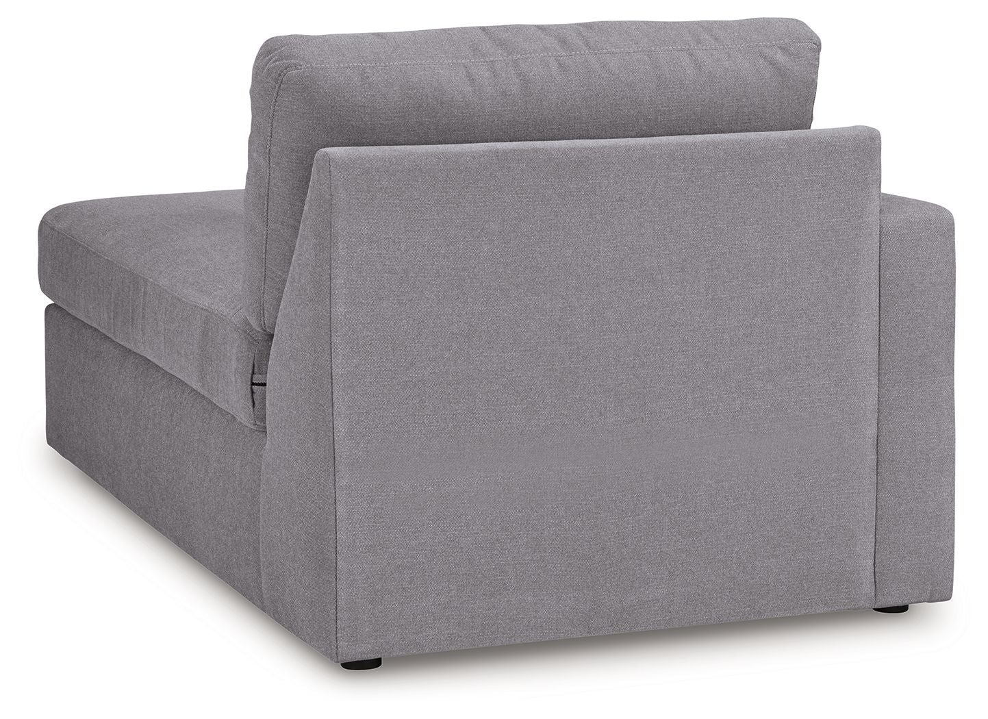 Modmax LAF corner chaise in granite-gray fabric with tall back and two cushions