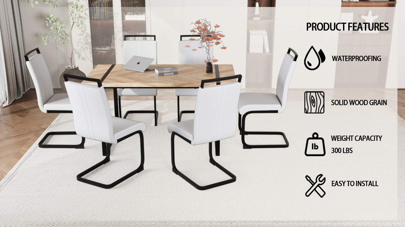 59" Rustic Industrial Dining Table Set for 6