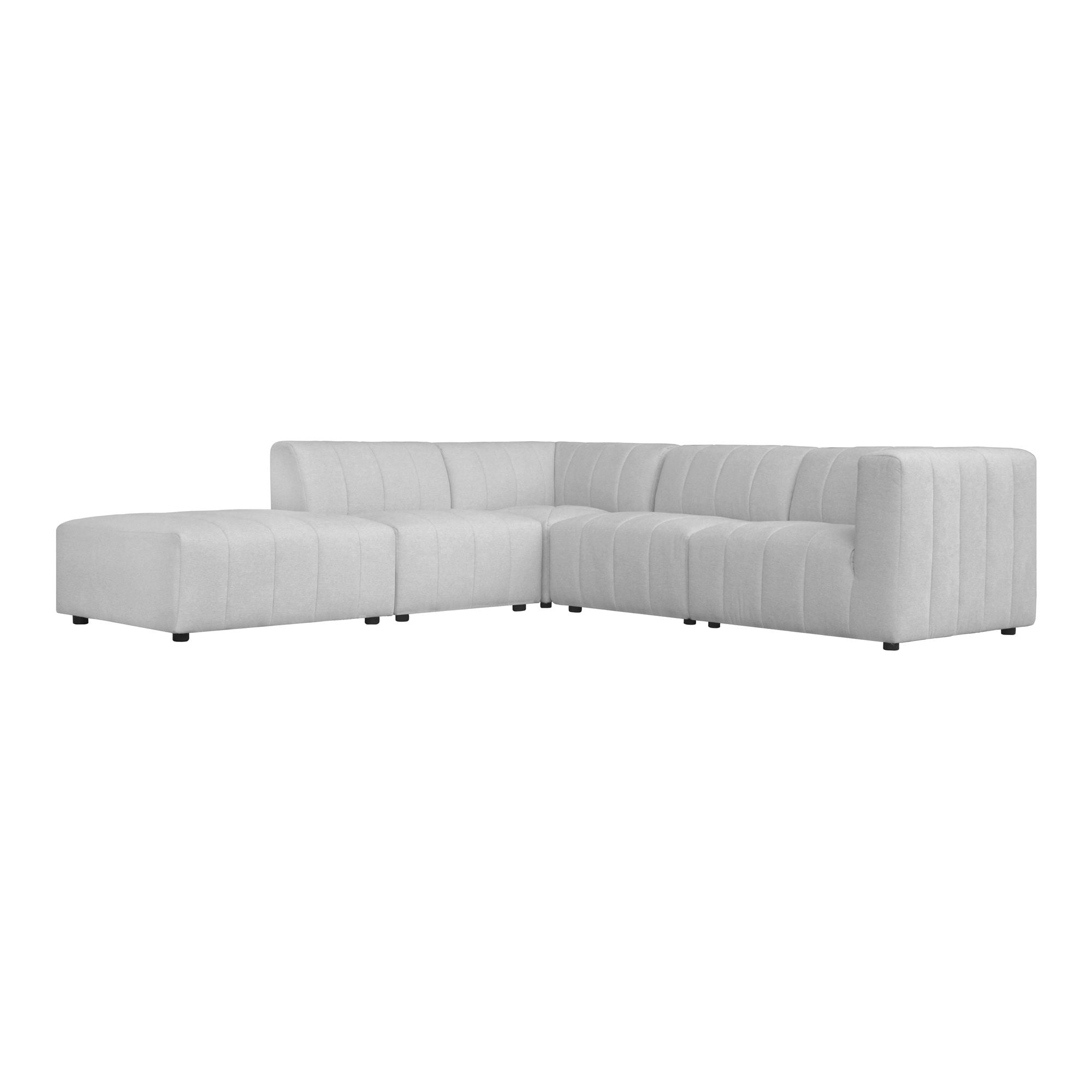 Lyric - Dream Modular Sectional Left Oatmeal - Pearl Silver-Stationary Sectionals-American Furniture Outlet
