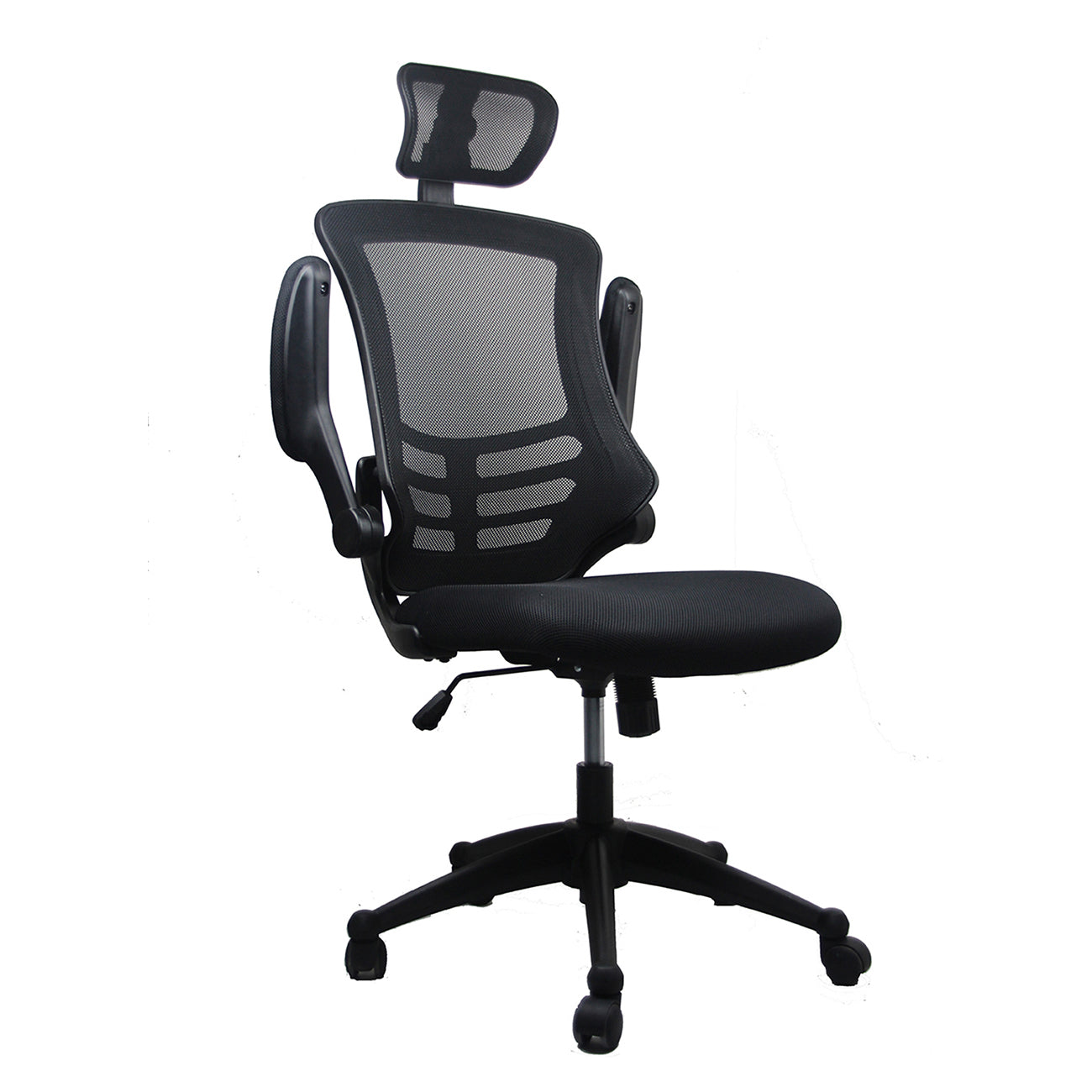 High-Back Mesh Office Chair with Headrest & Flip-Up Arms