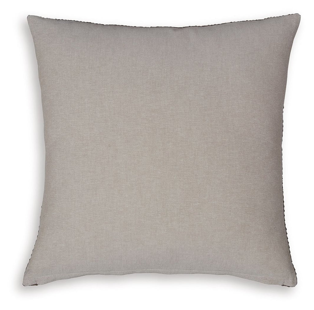 Light gray solid throw pillow with smooth fabric and square shape