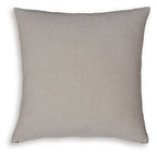 Light gray solid throw pillow with smooth fabric and square shape
