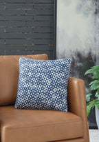 Jaycott Next-Gen Nuvella blue triangle-pattern square pillow