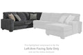 Tracling - LAF Sofa w/Corner Wedge - Slate