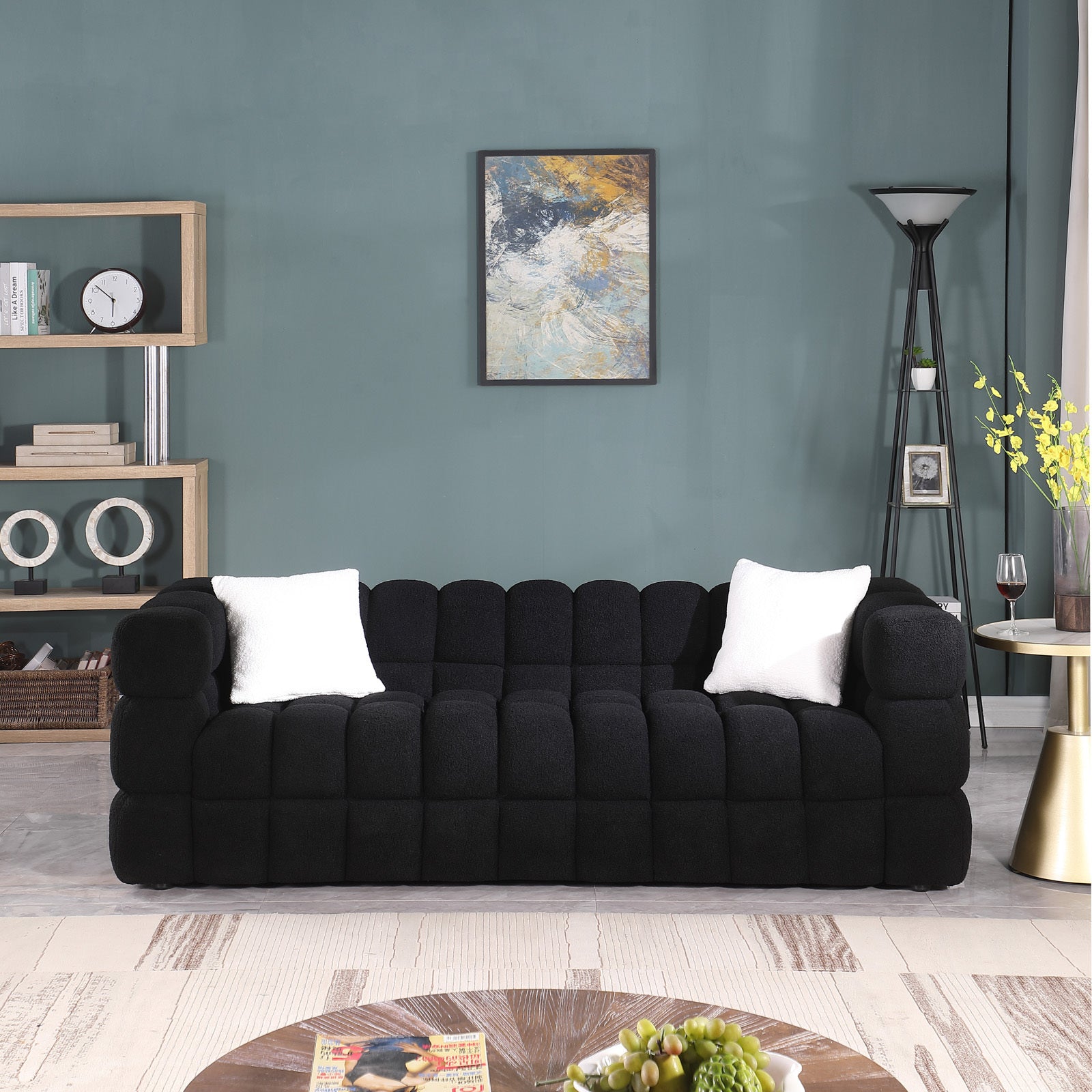 White Boucle Marshmallow Sofa | 3 Seater | USA