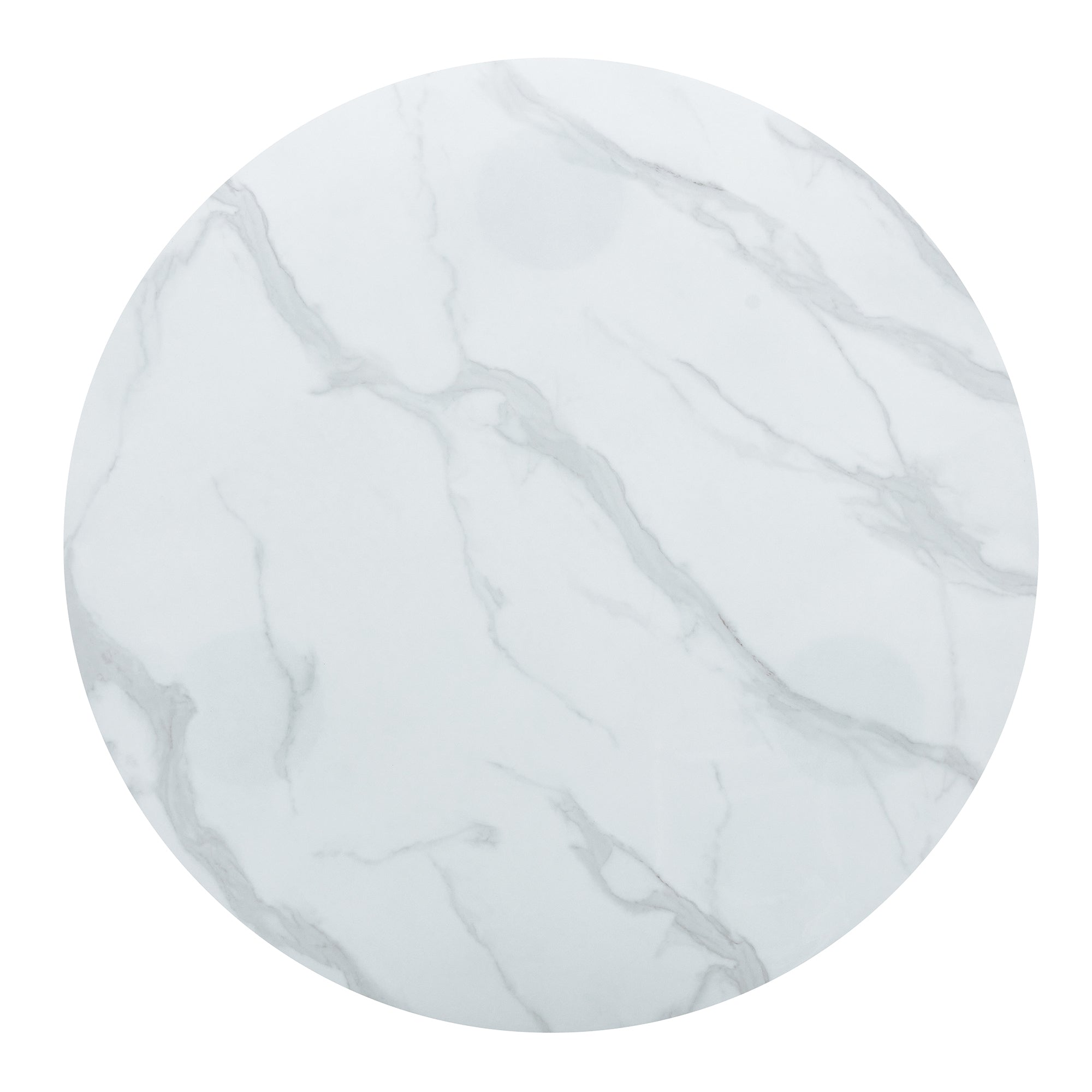 Round Marble Dining Table & Chairs Set (Gold)