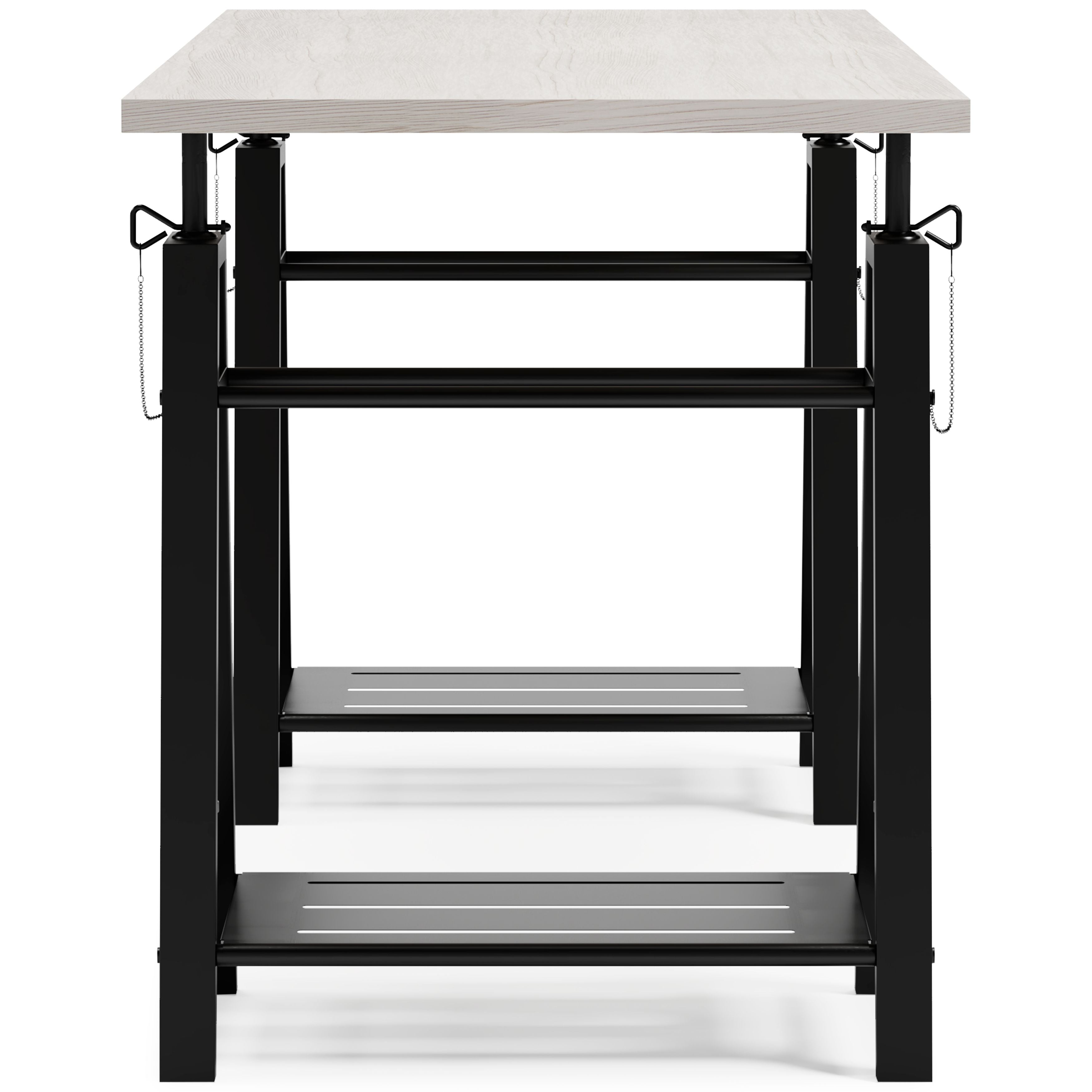 Bayflynn - White / Black - Adjustable Height Desk