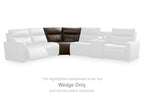 Brown wedge sofa section highlighted within a sectional layout