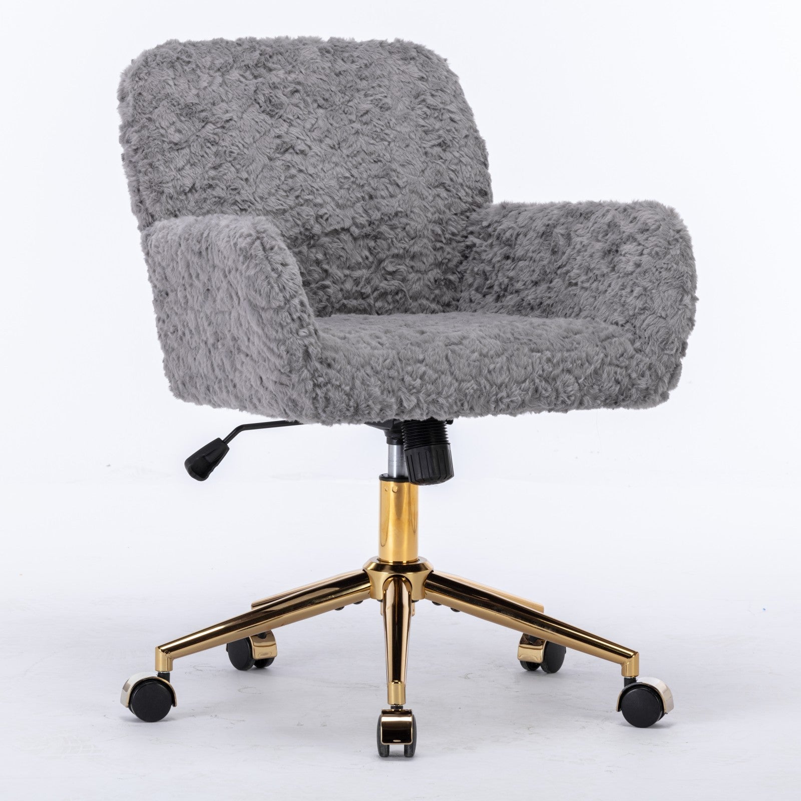 Velvet Swivel Office Chair w/ Gold Base