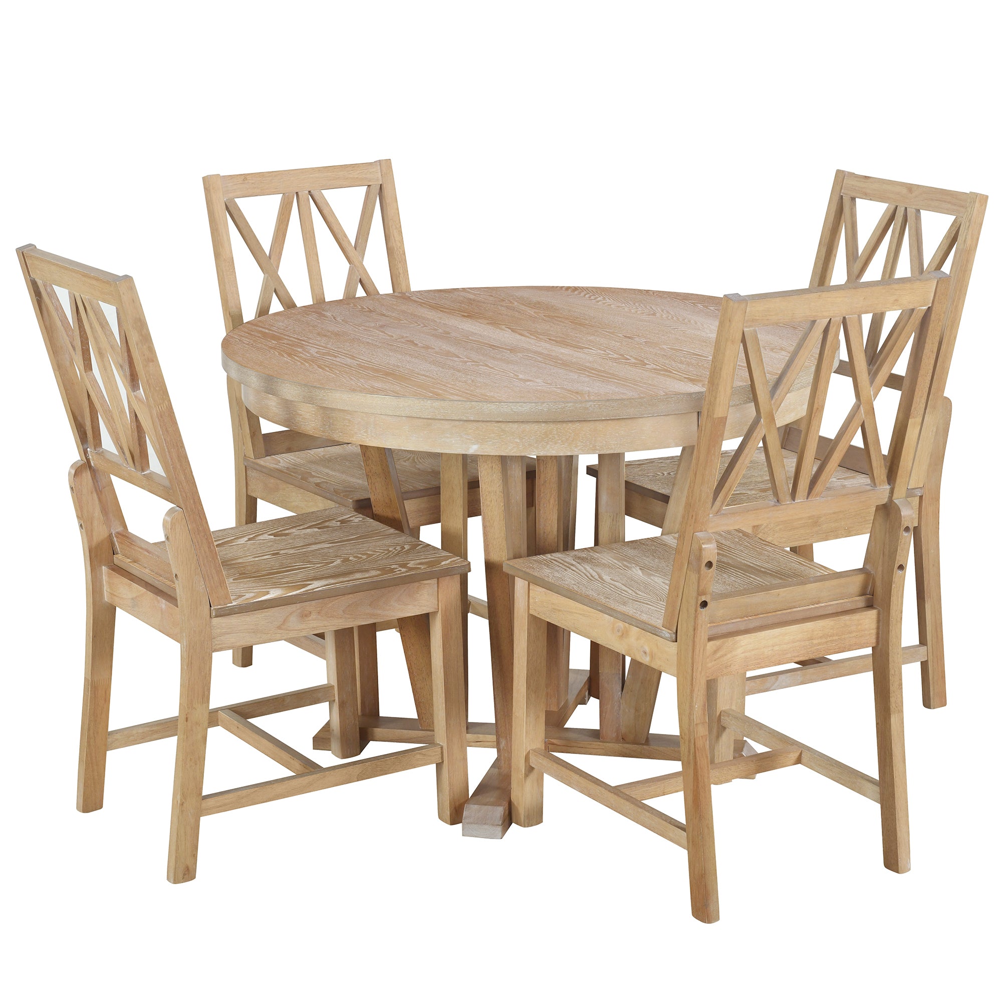 Rustic 5-Piece Round Dining Set