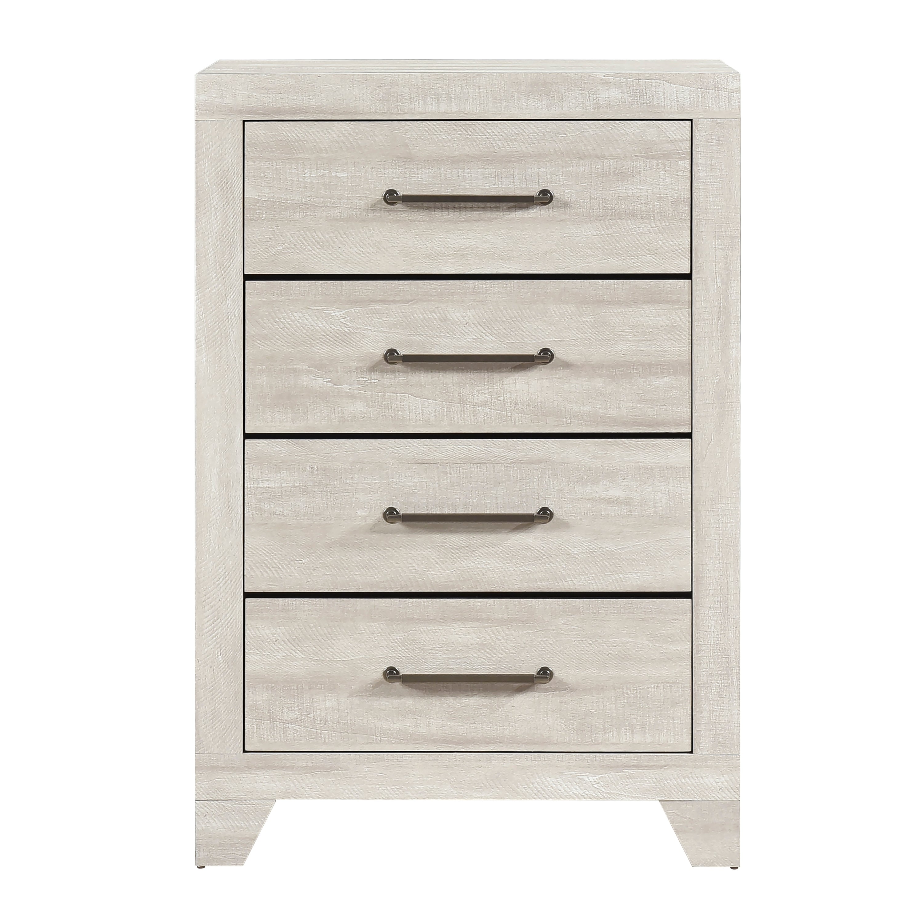 Contemporary Gray Oak 4-Drawer Bedroom Storage Chest