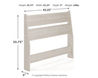 Socalle panel headboard, light wood; dimensions shown with 43.25 in width.
