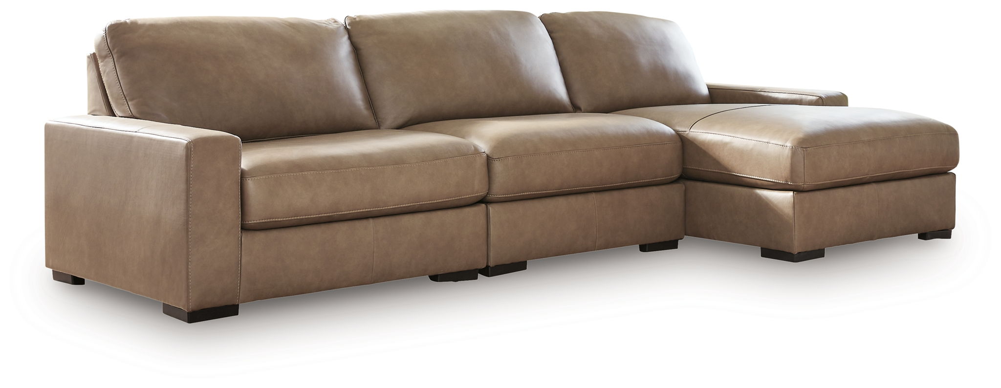 Sahara sectional sofa with chaise armrest and multiple seat and back cushions