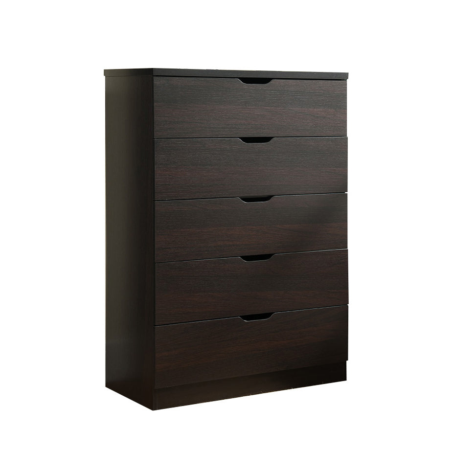 5 Drawer Chest, Red Cocoa Finish