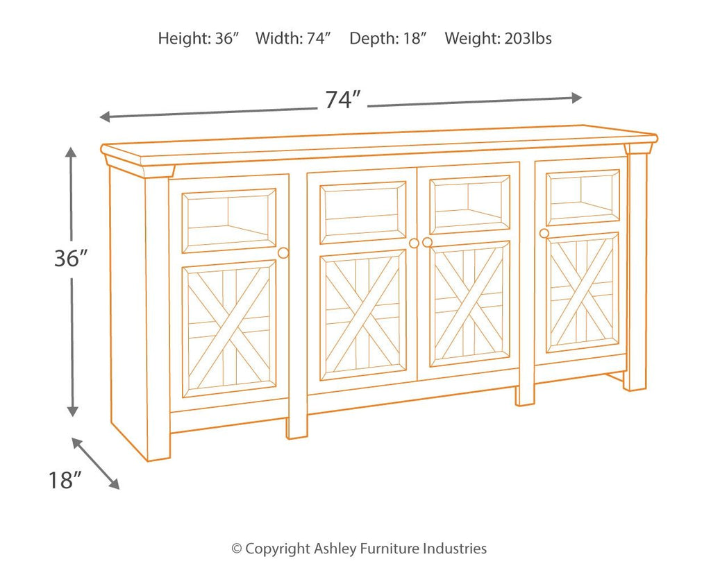 Bolanburg - Extra Large TV Stand - White / Brown / Beige
