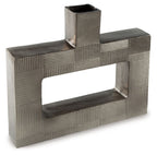Wrengrove vase in dark gray, rectangular open shelf with raised top compartment