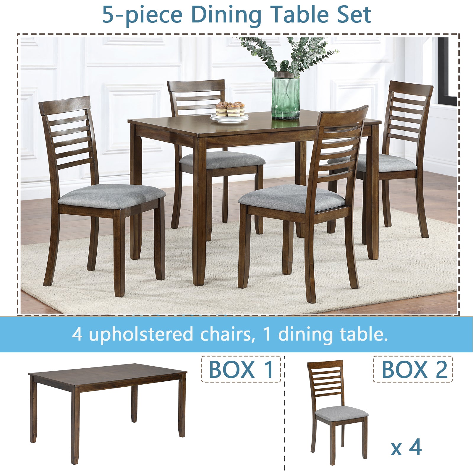 5 Pc Modern Dining Set w/ Chairs
