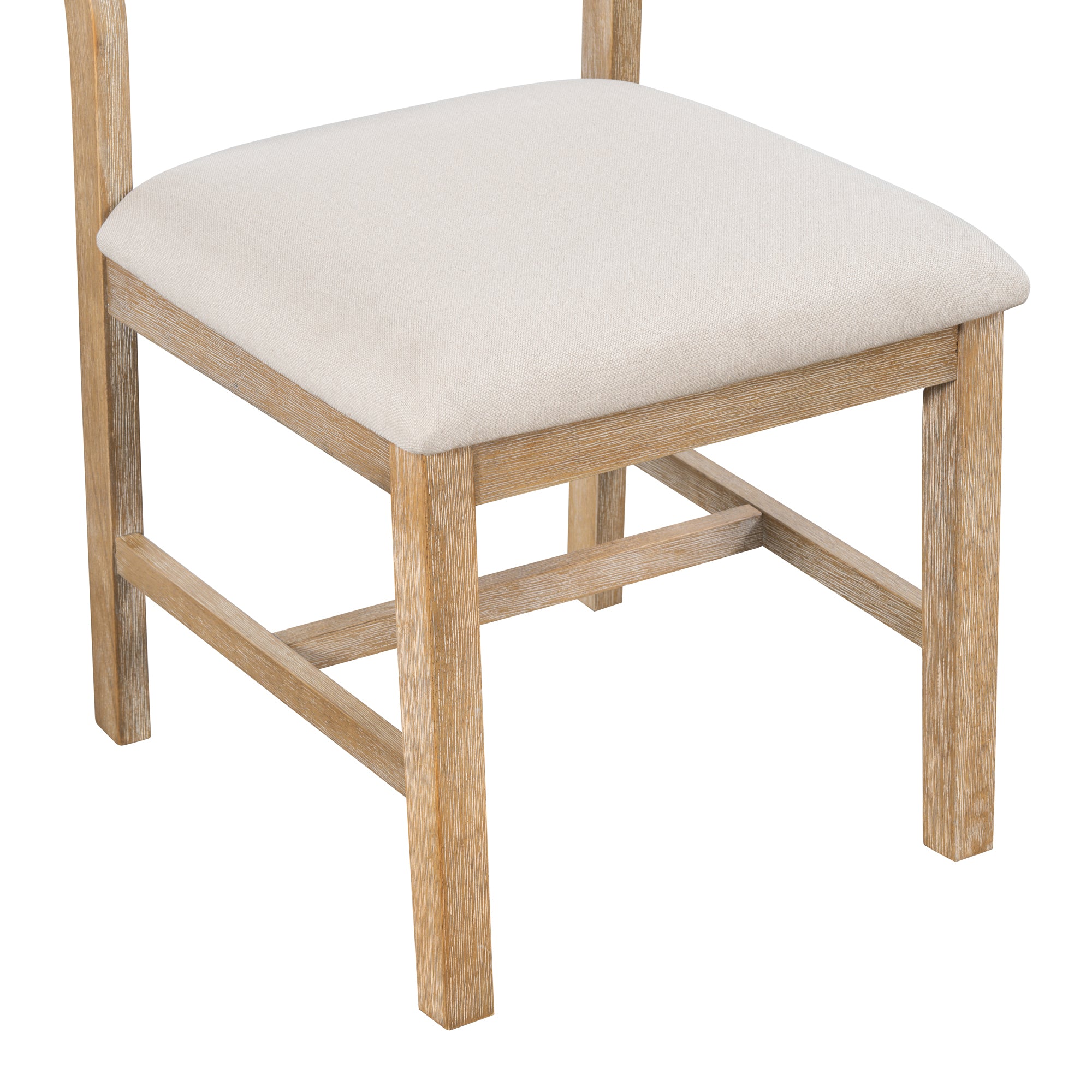 6-Piece Farmhouse Dining Set (Natural Wood)