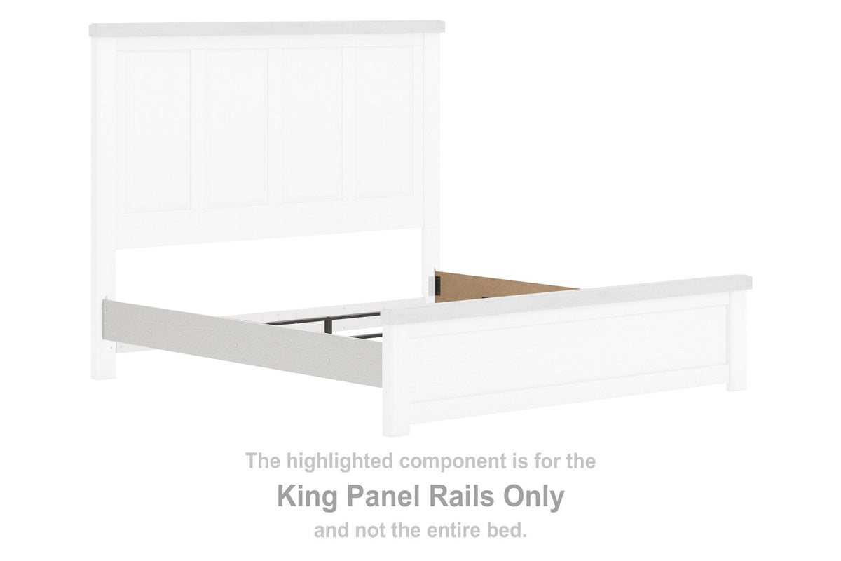 Savonport white king panel rails for bed, white slatted side panels