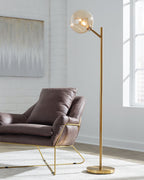 Abanson - Metal Floor Lamp  - Amber / Gold Finish
