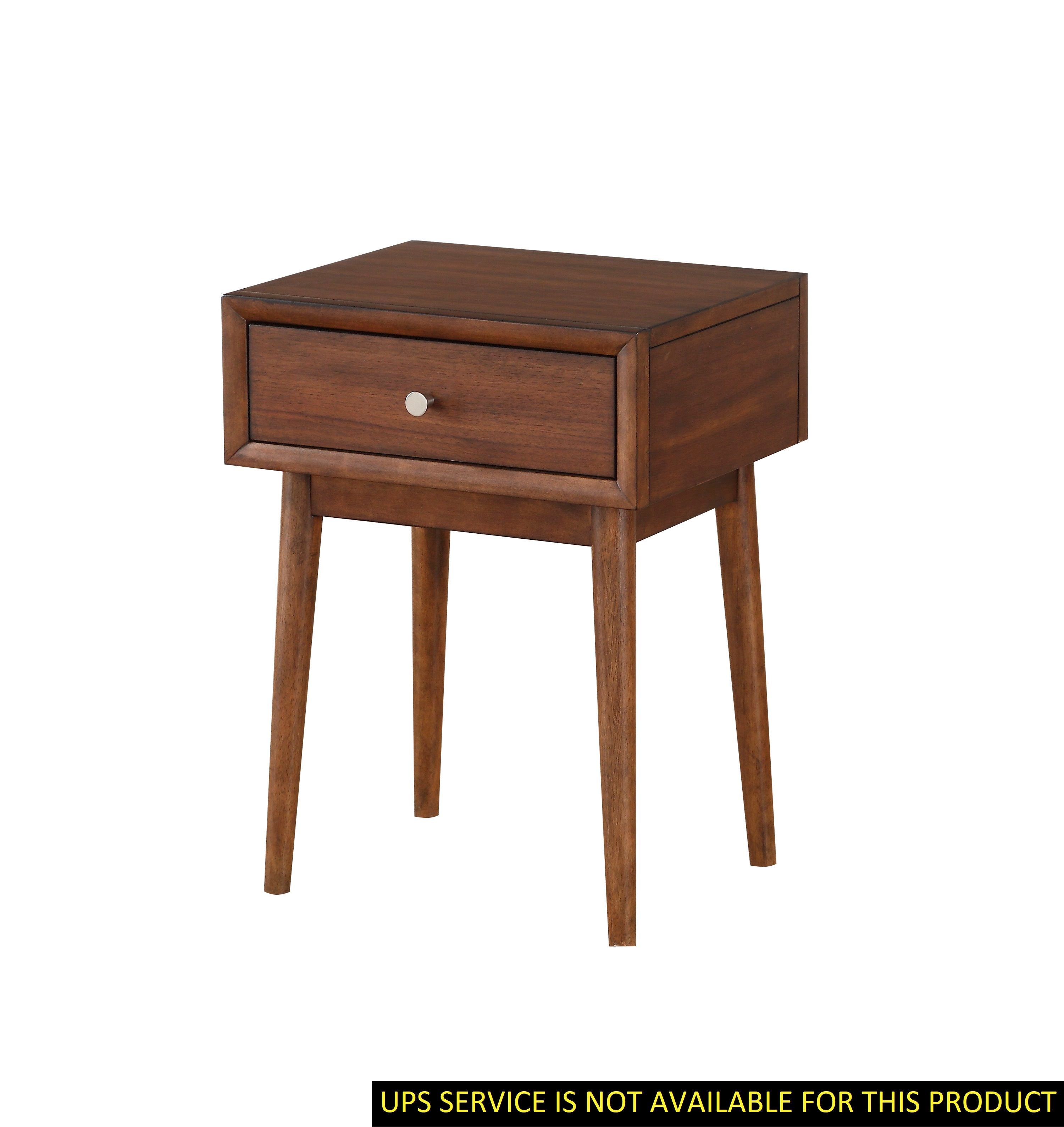Modern Style 1 Piece End Table Drawer Brown Finish Living Room Furniture Stylish Table