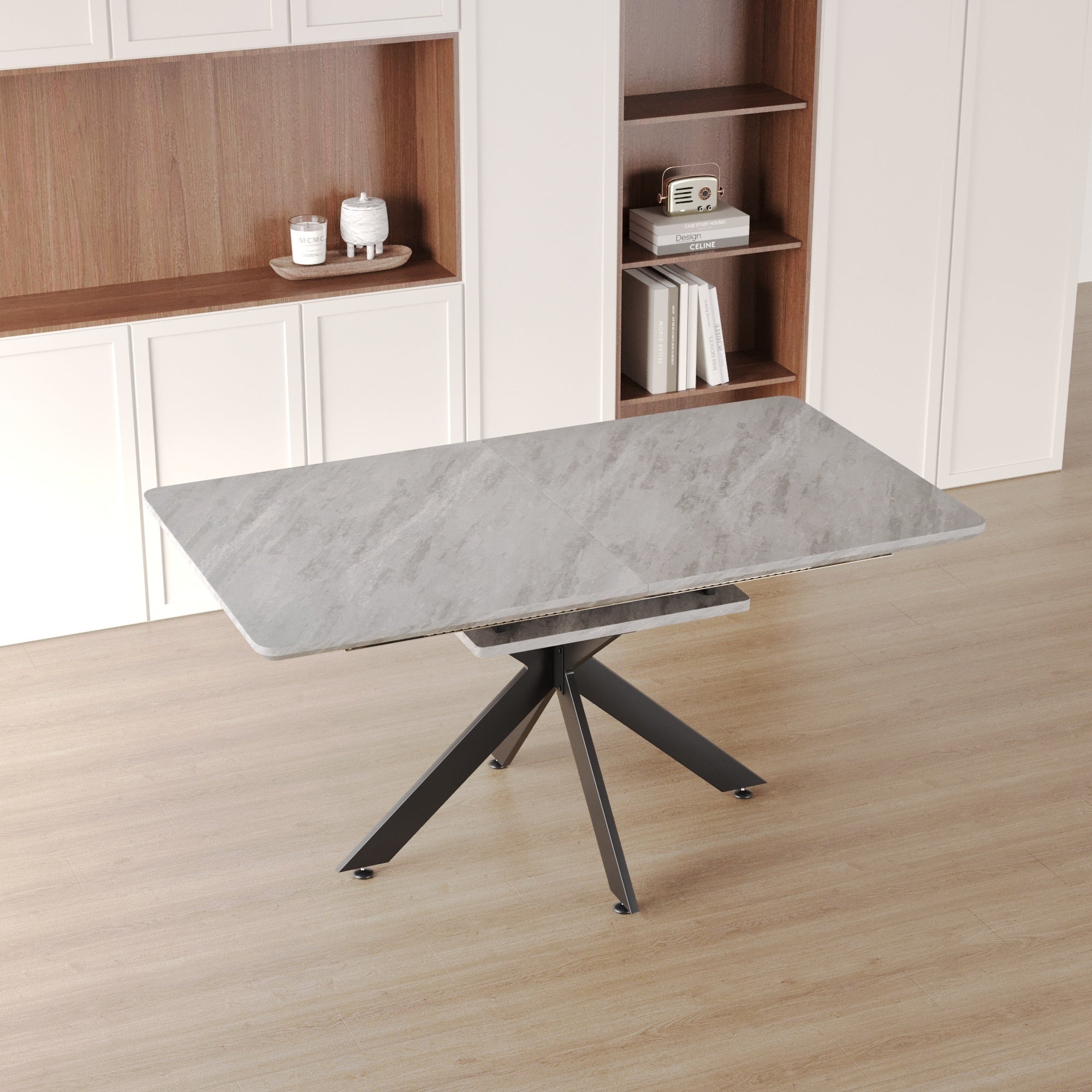 62" Extendable Dining Table Set for 6-8 People