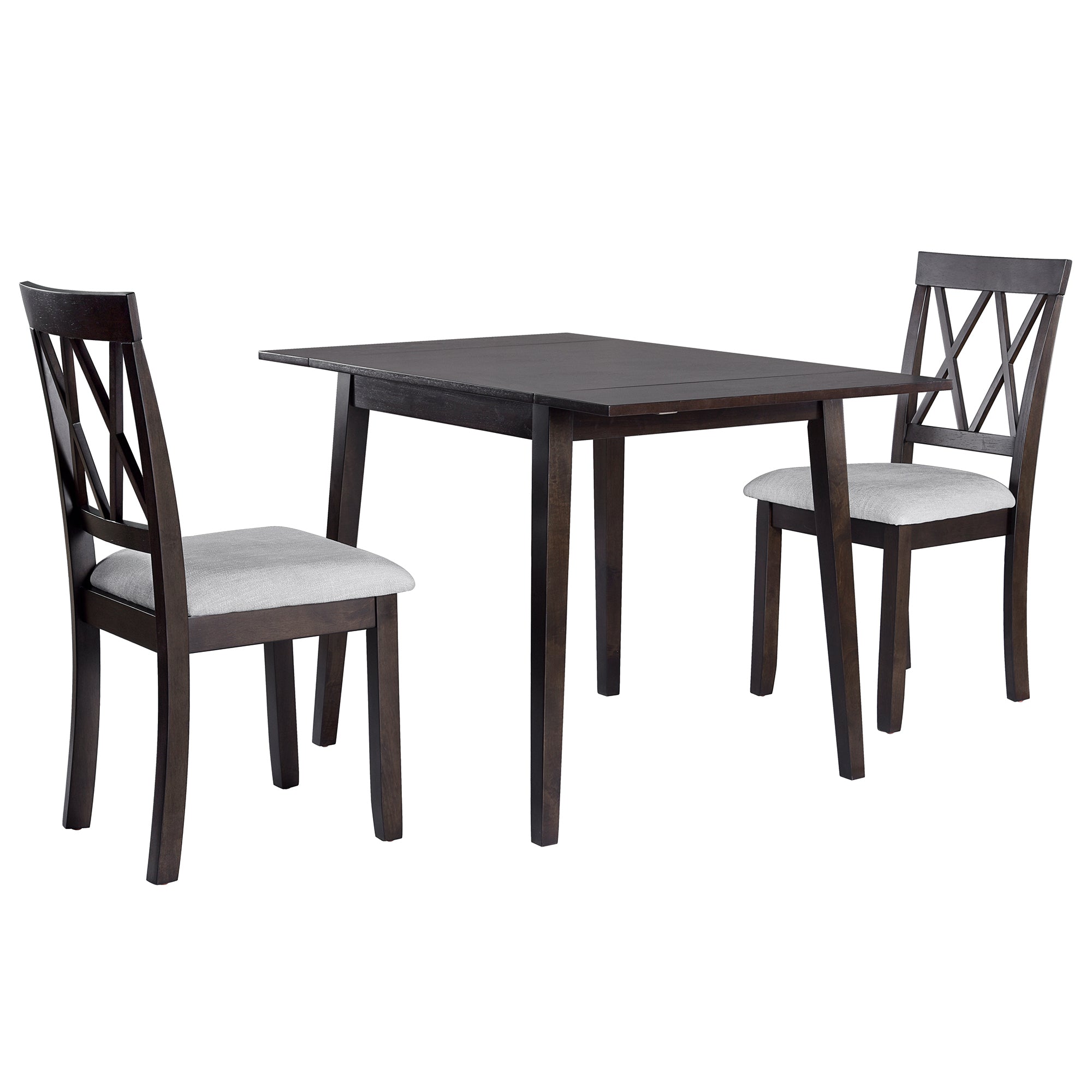 3 Piece Drop Leaf Kitchen Dining Set - Espresso