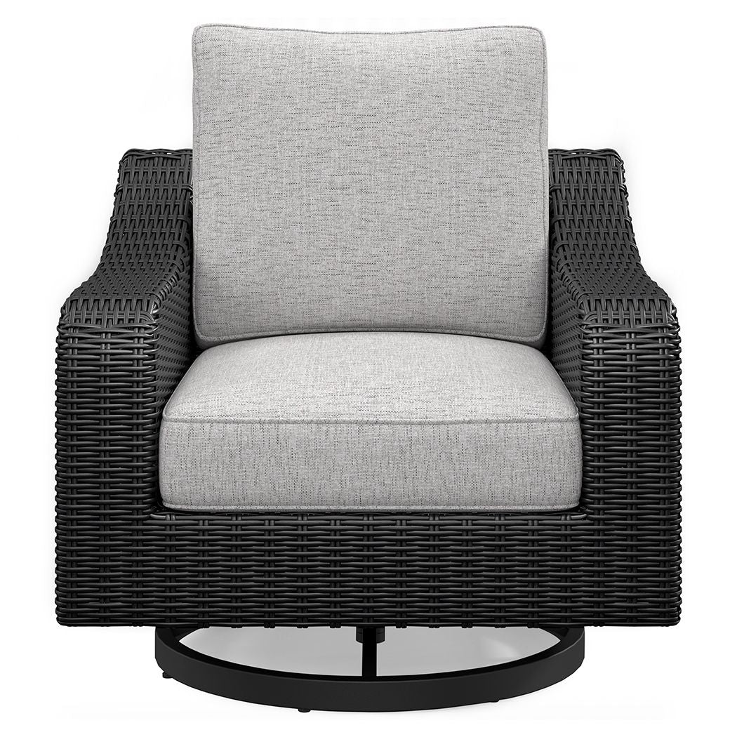 Beachcroft - Swivel Lounge Chair - Black / Light Gray