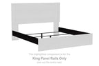 Charcoal king panel rails with black side rails and central metal support