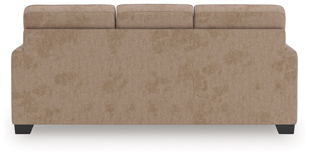 Light brown sofa backrest and seat with squared arms